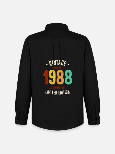 Millésime 1988 Edition Limitée - Chemise Oxford homme Stanley/Stella - noir