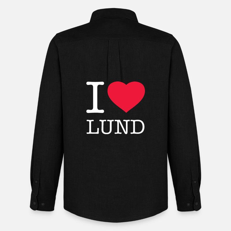 I LOVE LUND - Männer Oxford Hemd von Stanley/Stella - Schwarz