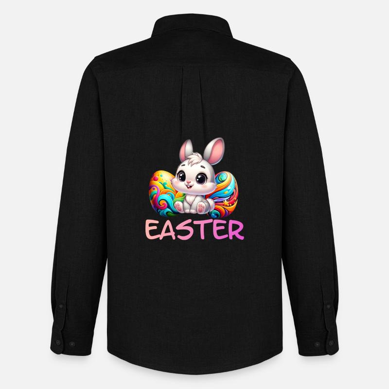 Easter Bunny with Easter Eggs - Men's Oxford Shirt by Stanley/Stella - black
