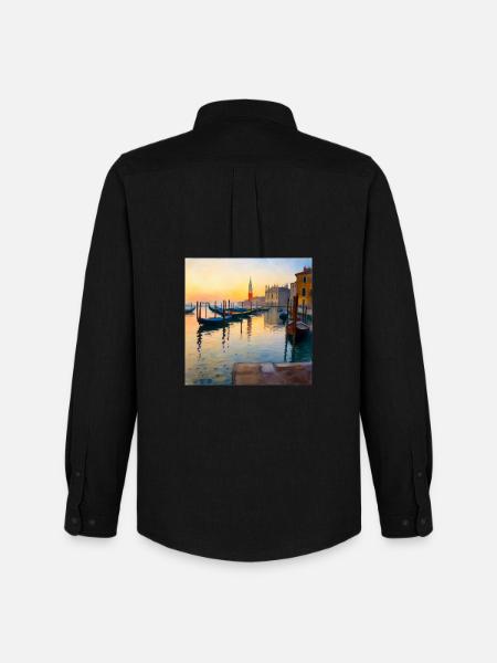 Venedig - Männer Oxford Hemd von Stanley/Stella - Schwarz