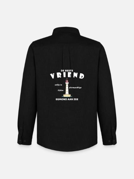 Egmond aan zee Meilleur Ami, Petite Amie, Phare - Chemise Oxford homme Stanley/Stella - noir