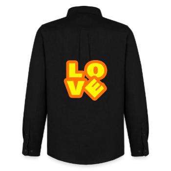 LOVE - Men's Oxford Shirt by Stanley/Stella - black - Back - AI Model Male 185 dark (185cm)