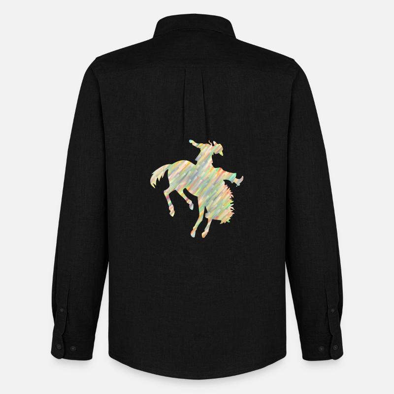 Rodeo Reiten - Männer Oxford Hemd von Stanley/Stella - Schwarz