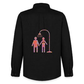 showers in the shower - Men's Oxford Shirt by Stanley/Stella - black - Back - AI Model Male 185 dark (185cm)