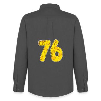 76 ans de Lustig Käse - Chemise Oxford homme Stanley/Stella - charbon - Dos - AI Model Male 185 dark (185cm)