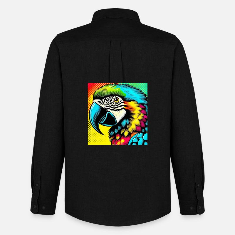 Papagei Pop Art - Männer Oxford Hemd von Stanley/Stella - Schwarz