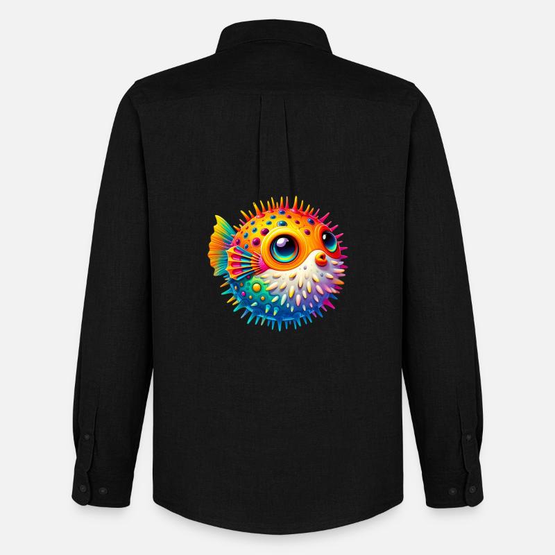 Kugelfisch - Männer Oxford Hemd von Stanley/Stella - Schwarz