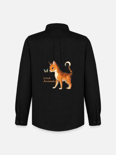Love of animals - Men's Oxford Shirt by Stanley/Stella - black