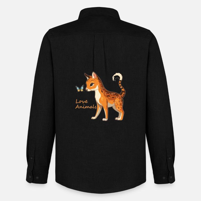 Tierliebe - Männer Oxford Hemd von Stanley/Stella - Schwarz