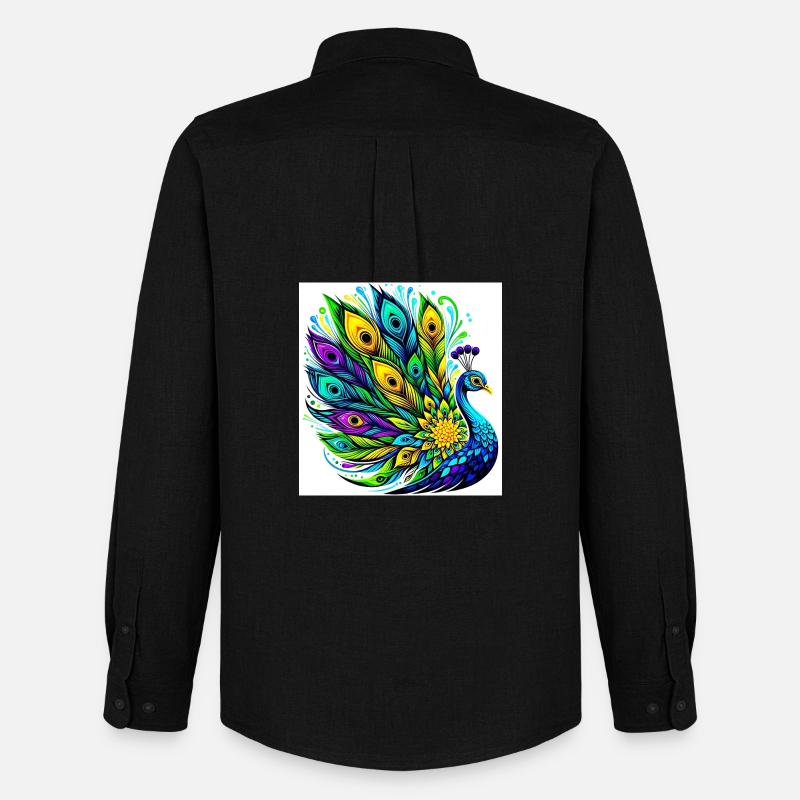 Pfau - Männer Oxford Hemd von Stanley/Stella - Schwarz