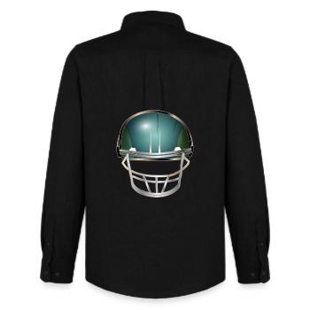 Motif de casque de football pour les fans de football - Chemise Oxford homme Stanley/Stella - noir - Dos - AI Model Male 185 dark (185cm)