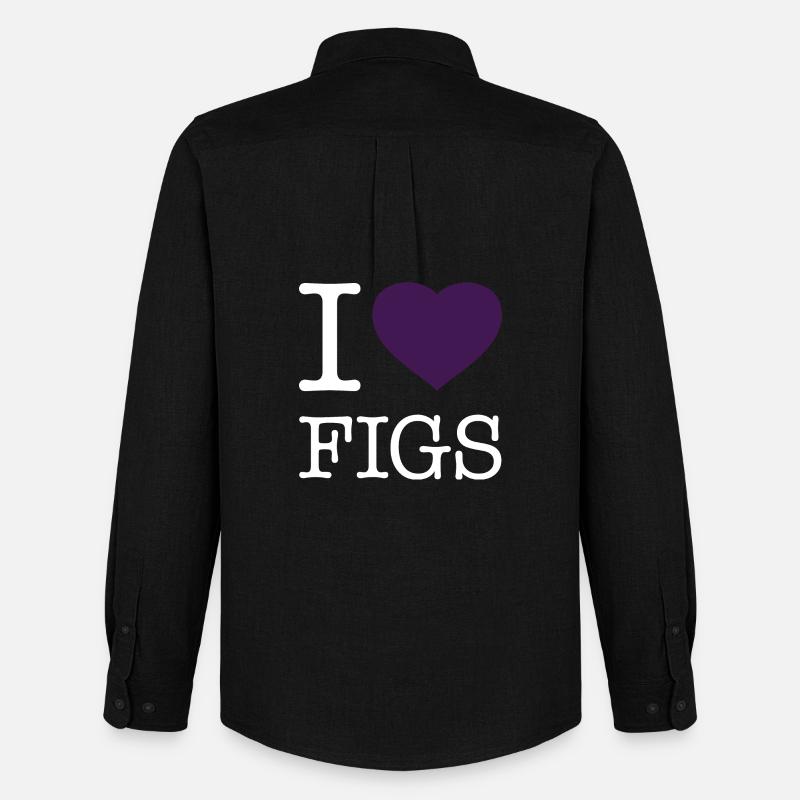 I LOVE FIGS - Männer Oxford Hemd von Stanley/Stella - Schwarz