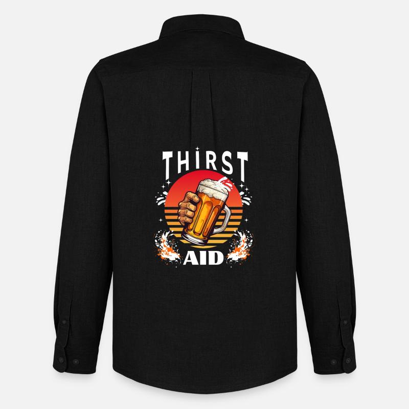 Thirst Aid - Drinking Shirt - Männer Oxford Hemd von Stanley/Stella - Schwarz