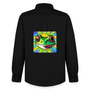 Grenouille Pop Art - Chemise Oxford homme Stanley/Stella - noir - Dos - AI Model Male 185 dark (185cm)