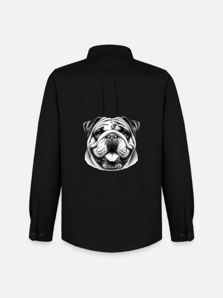 English Bulldog Dog - Men's Oxford Shirt by Stanley/Stella - black