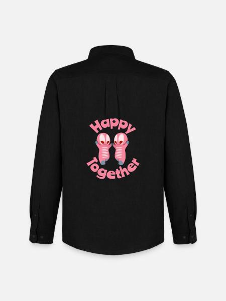 Cheerful characters with heart - Men's Oxford Shirt by Stanley/Stella - black