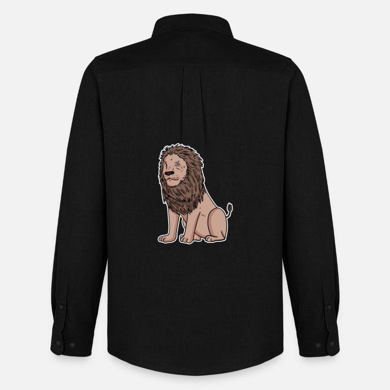 Löwe Motiv - Männer Oxford Hemd von Stanley/Stella - Schwarz