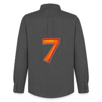7 Number Seven Number Symbol Sign - Men's Oxford Shirt by Stanley/Stella - anthracite - Back - AI Model Male 185 dark (185cm)