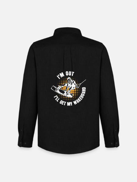 Kitesurfer Statement Wakeboard Surfing Stunt - Men's Oxford Shirt by Stanley/Stella - black