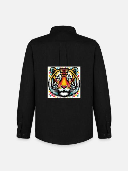 Tiger Pop Art - Men's Oxford Shirt by Stanley/Stella - black
