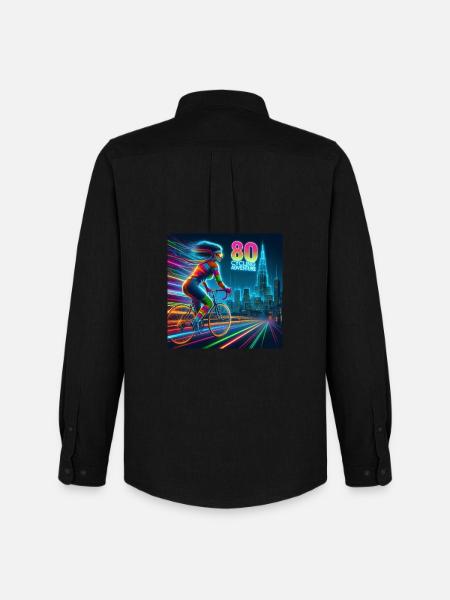 Neon 80 Cycling Adventure - Men's Oxford Shirt by Stanley/Stella - black