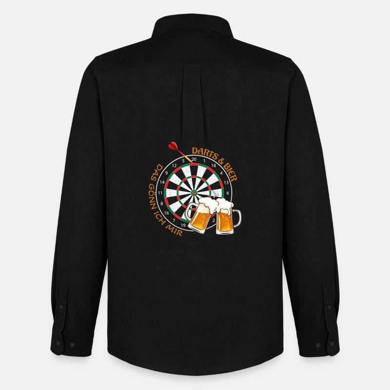 Darts & Bier - Das gönn ich mir - Männer Oxford Hemd von Stanley/Stella - Schwarz