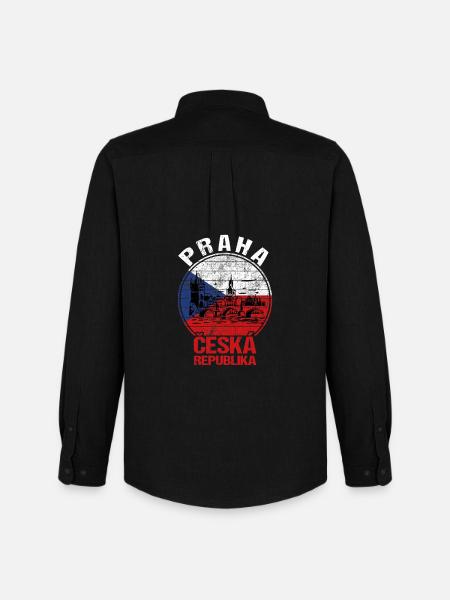 Prag Tschechien - Männer Oxford Hemd von Stanley/Stella - Schwarz