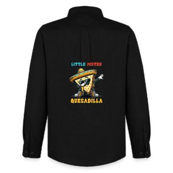 Little Mister Quesadilla Food Dabbing Mexico - Men's Oxford Shirt by Stanley/Stella - black - Back - AI Model Male 185 dark (185cm)