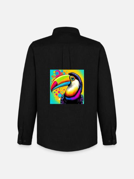 Toucan Pop Art - Men's Oxford Shirt by Stanley/Stella - black