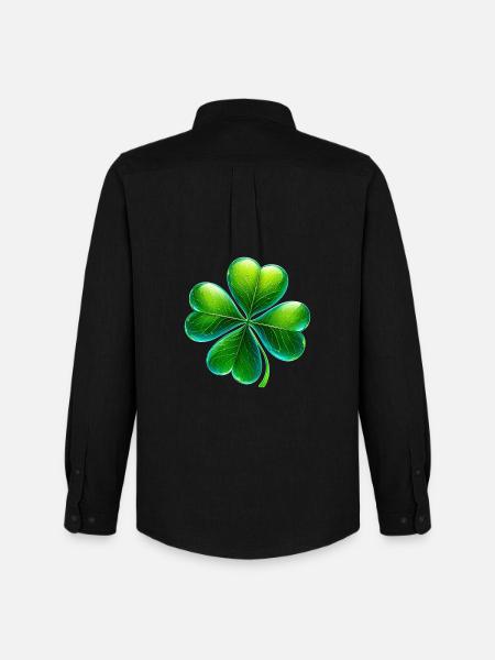 Four-leaf clover - Men's Oxford Shirt by Stanley/Stella - black