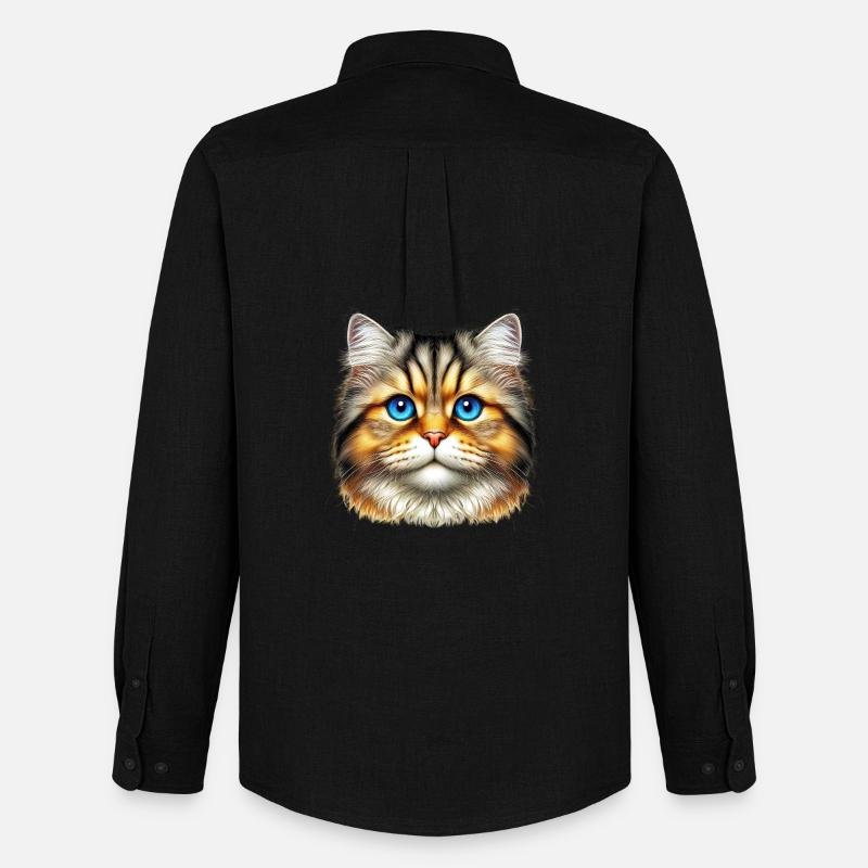 Katze - Männer Oxford Hemd von Stanley/Stella - Schwarz