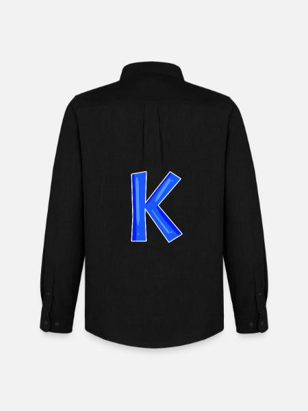 Letter K - Initial letter K - Men's Oxford Shirt by Stanley/Stella - black