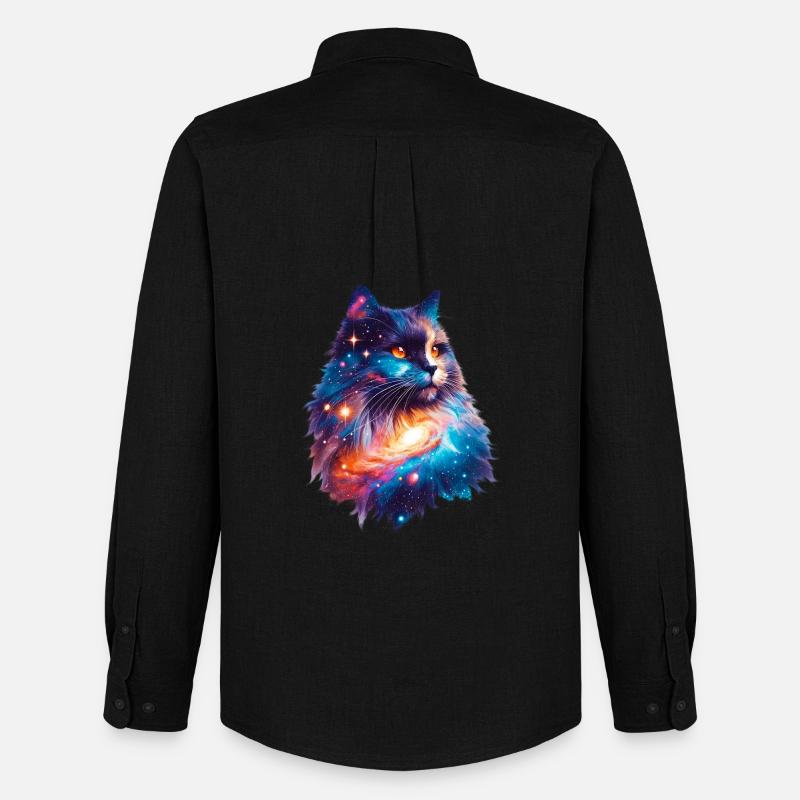 Katze - Männer Oxford Hemd von Stanley/Stella - Schwarz