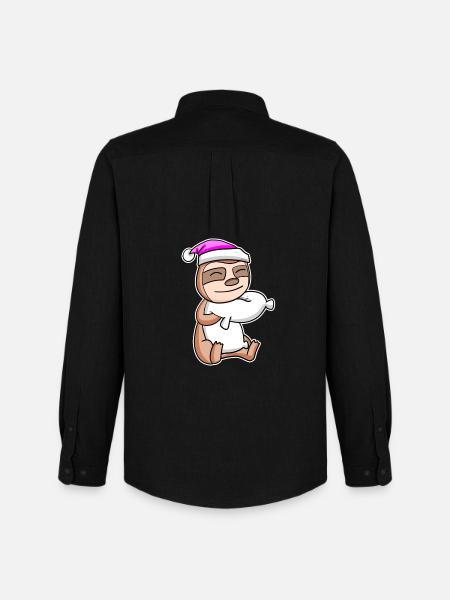 Sloth Tired Sleeping Sleeping Girl - Men's Oxford Shirt by Stanley/Stella - black