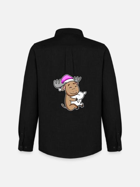 Moose Tired Sleeping Sleeping Girl - Men's Oxford Shirt by Stanley/Stella - black