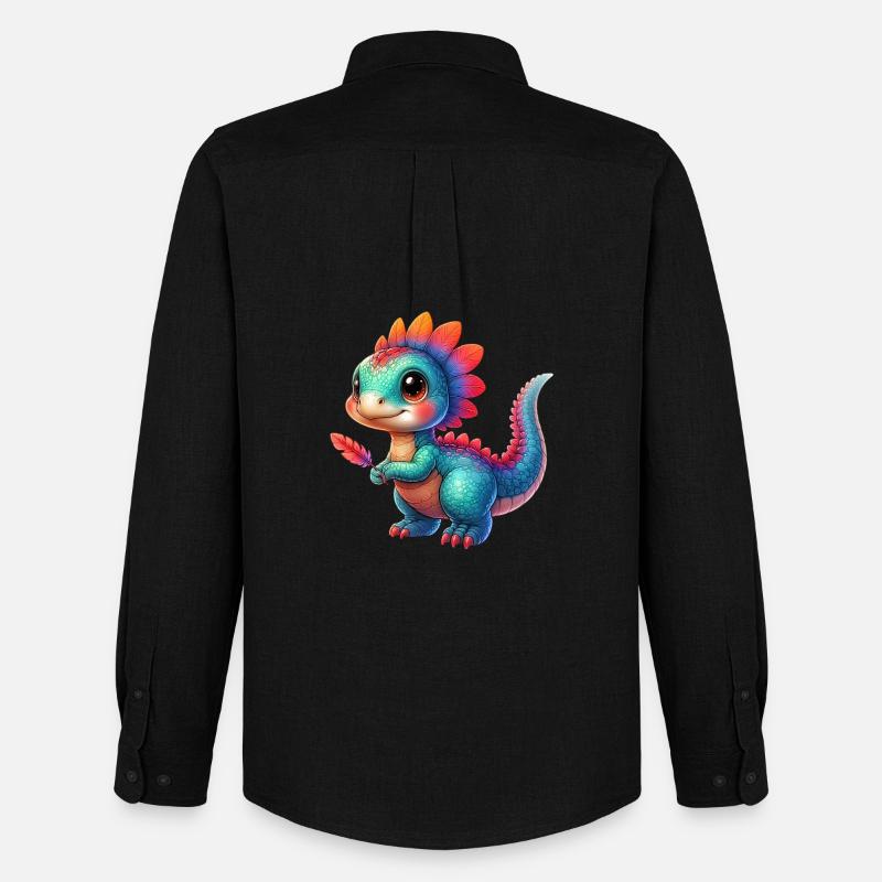 Dinosaurier - Männer Oxford Hemd von Stanley/Stella - Schwarz