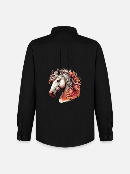 Cheval - Chemise Oxford homme Stanley/Stella - noir
