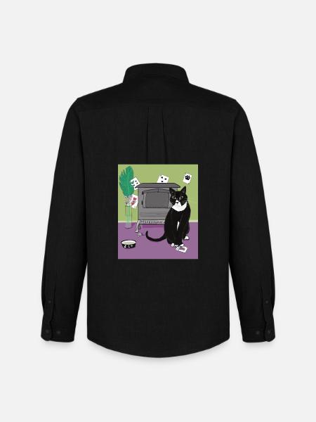 Cat Queen of Hearts. - Men's Oxford Shirt by Stanley/Stella - black