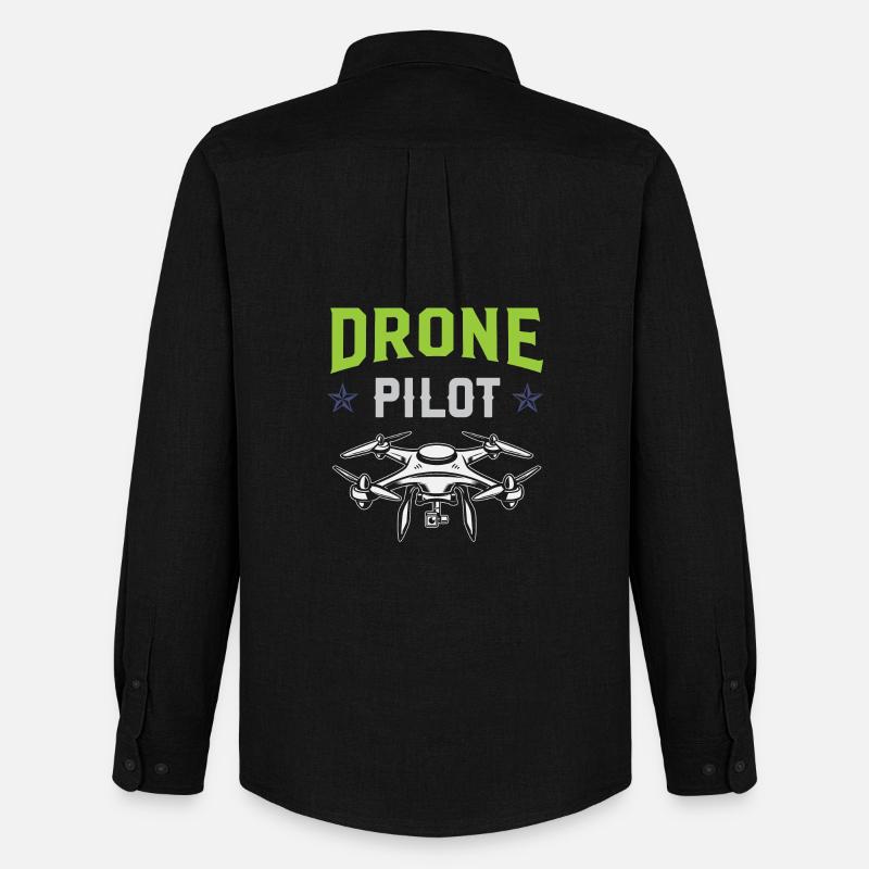 Drohnen-Pilot - Männer Oxford Hemd von Stanley/Stella - Schwarz