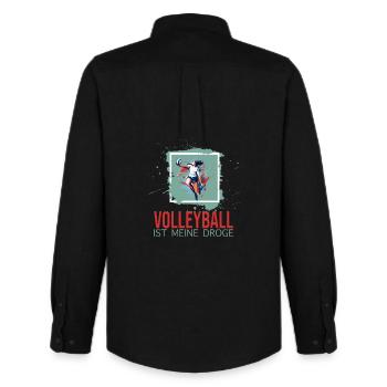 Volleyball ist meine Droge - Männer Oxford Hemd von Stanley/Stella - Schwarz - Hinten - AI Model Male 185 dark (185cm)