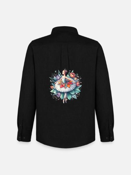 Ballet dancer with tutu - Men's Oxford Shirt by Stanley/Stella - black