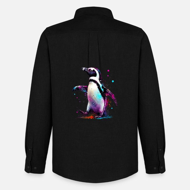 Pinguin - Männer Oxford Hemd von Stanley/Stella - Schwarz