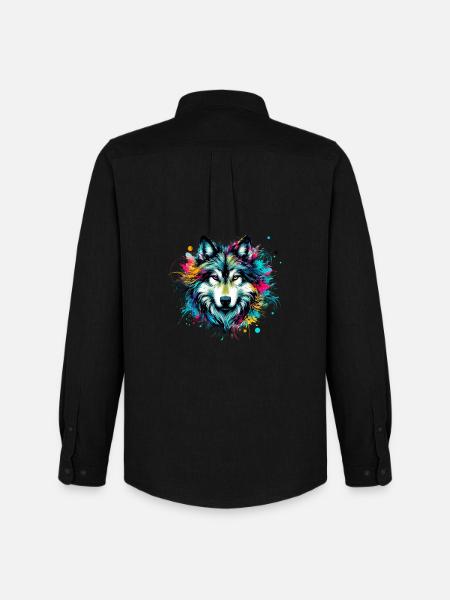 Wolf - Men's Oxford Shirt by Stanley/Stella - black
