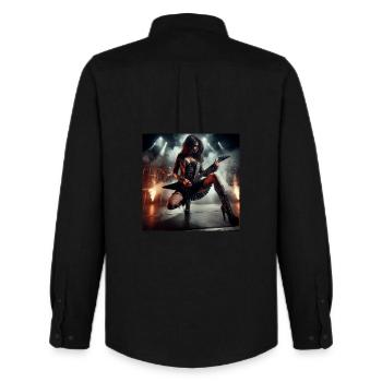 The Essence of Heavy Metal - Men's Oxford Shirt by Stanley/Stella - black - Back - AI Model Male 185 dark (185cm)