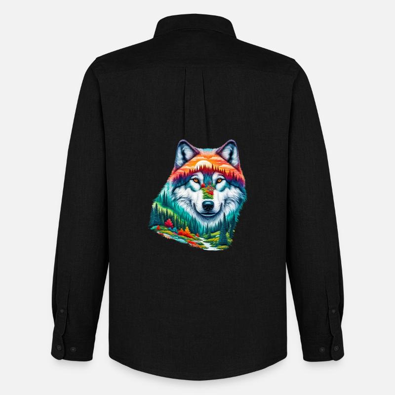 Wolf - Men's Oxford Shirt by Stanley/Stella - black