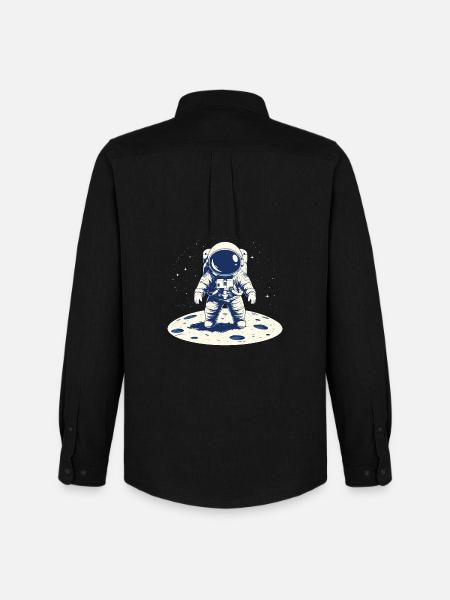 An Astronaut on the Moon - Men's Oxford Shirt by Stanley/Stella - black
