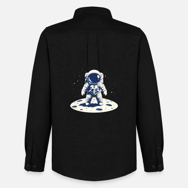 Ein Astronaut auf dem Mond - Männer Oxford Hemd von Stanley/Stella - Schwarz