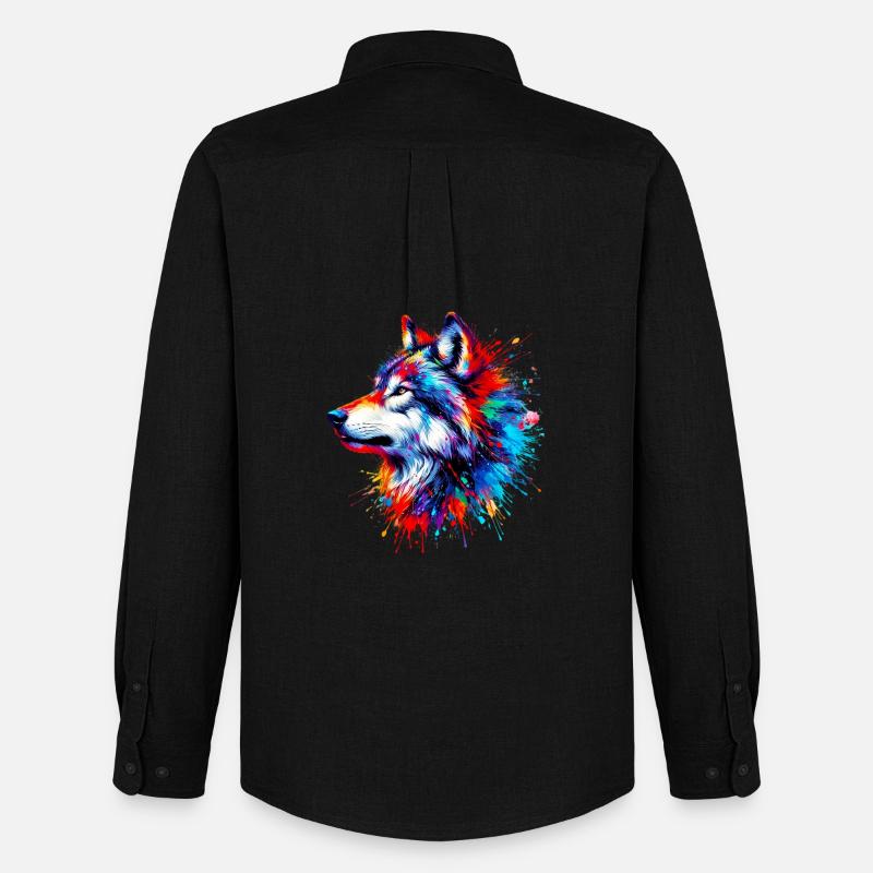 Wolf - Men's Oxford Shirt by Stanley/Stella - black