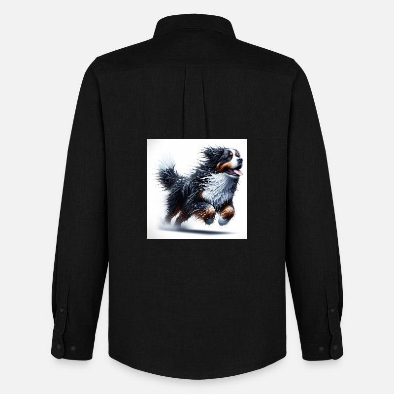 Berner Sennenhund - Männer Oxford Hemd von Stanley/Stella - Schwarz