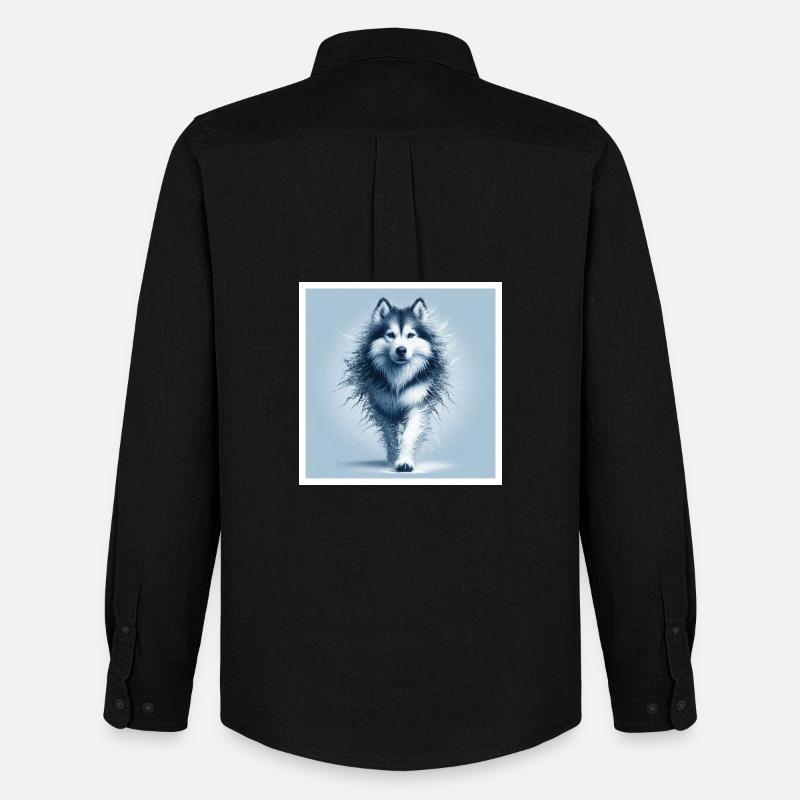 Schlittenhund - Männer Oxford Hemd von Stanley/Stella - Schwarz